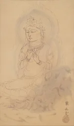 Avalokiteshvara sentado com lótus